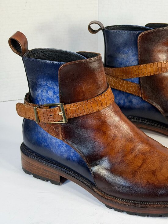 LETHATO Other - Men's size 9.5-10 Brown and blue leather boots